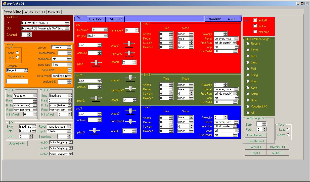 MiniakPanel Beta 3 - Osc, Envs, LFOs, MIDI, TOC/Patch